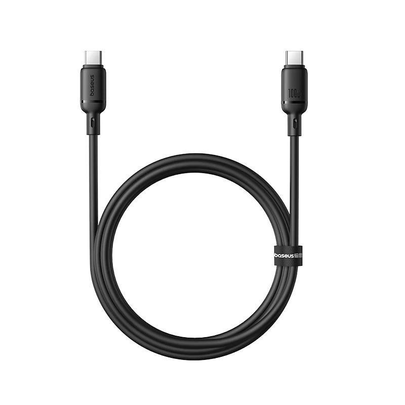 Kabel Baseus Silky USB-C/USB-C 1m 100W pro nabíjení - černý