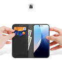 Pouzdro Dux Ducis Hivo pro iPhone 16 Pro s flipovým krytem a ochranou RFID - černé