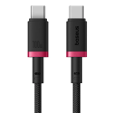 Kabel Baseus Dura USB-C/USB-C 100W 1m - červeno černý