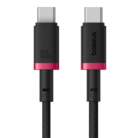Kabel Baseus Dura USB-C/USB-C 100W 1m - červeno černý