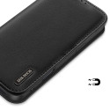 Pouzdro Dux Ducis Hivo pro iPhone 16 Pro s flipovým krytem a ochranou RFID - černé