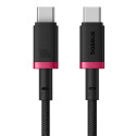 Kabel Baseus Dura USB-C/USB-C 2m 100W červeno-černý