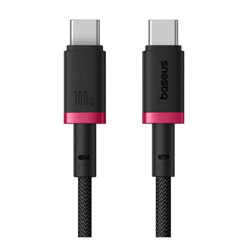 Kabel Baseus Dura USB-C/USB-C 2m 100W pro nabíjení - červeno černý