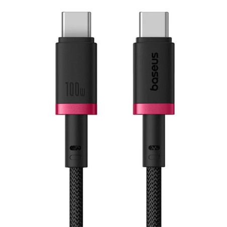 Kabel Baseus Dura USB-C/USB-C 2m 100W červeno-černý