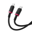 Kabel Baseus Dura USB-C/USB-C 2m 100W červeno-černý