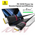 Kabel Baseus Dura USB-C/USB-C 2m 100W červeno-černý
