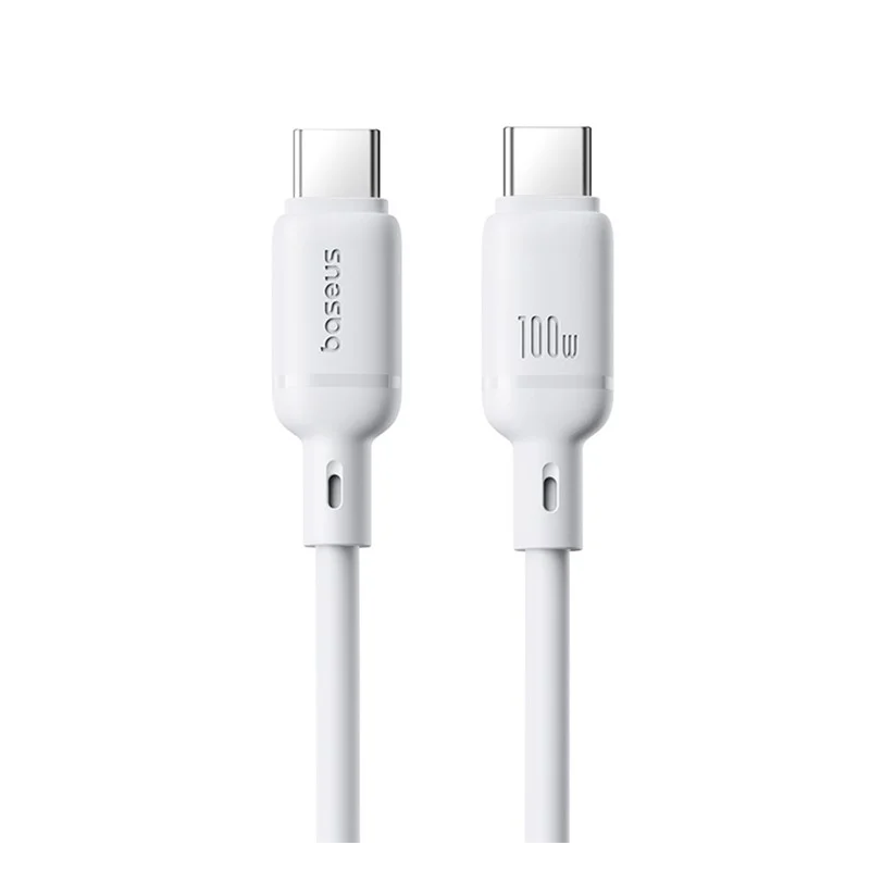 Kabel Baseus Silky USB-C/USB-C 1m 100W pro nabíjení - bílý