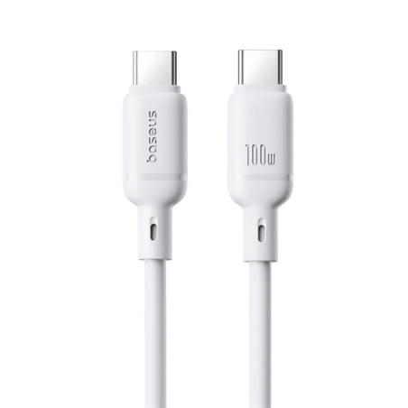 Baseus Silky USB-C/USB-C 1m 100W kabel bílý