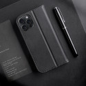 Pouzdro Dux Ducis Hivo pro iPhone 16 Pro s flipovým krytem a ochranou RFID - černé