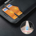 Pouzdro Dux Ducis Hivo pro iPhone 16 Pro s flipovým krytem a ochranou RFID - černé
