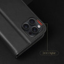 Pouzdro Dux Ducis Hivo pro iPhone 16 Pro s flipovým krytem a ochranou RFID - černé