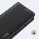 Pouzdro Dux Ducis Hivo pro iPhone 16 Pro s flipovým krytem a ochranou RFID - černé
