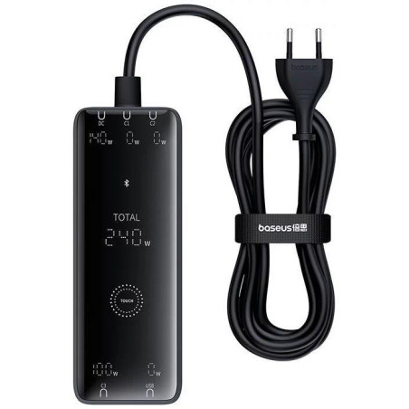 Nabíječka Baseus GaN Digital 240W 4 zařízení – černá