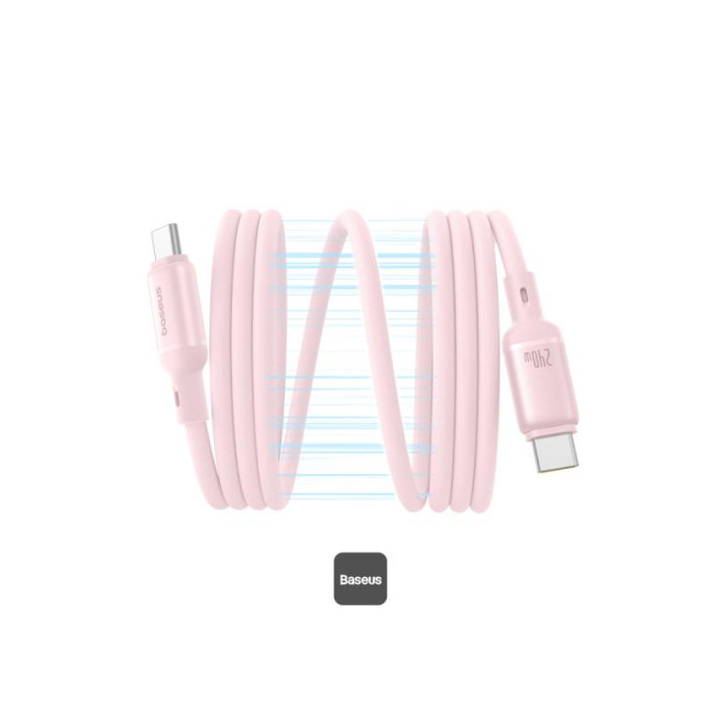 Kabel Baseus PicoGo USB-C/USB-C 1m 240W pro nabíjení - růžový