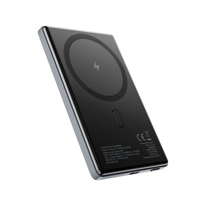 Powerbanka Allity APB-300 5000mAh, 20W pro bezdrátové nabíjení - šedá