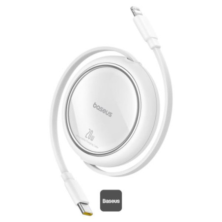 Kabel Baseus FREE2PULL USB-C/Lightning pro Apple - bílý