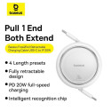 Kabel Baseus FREE2PULL USB-C/Lightning pro Apple - bílý