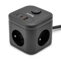 Nabíječka Huslog 20W 3xzásuvka – 2× USB-C, černá