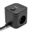 Nabíječka Huslog 20W 3xzásuvka – 2× USB-C, černá
