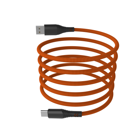Kabel Hammer MAGNETIC USB A–USB-C 65W 1m oranžový