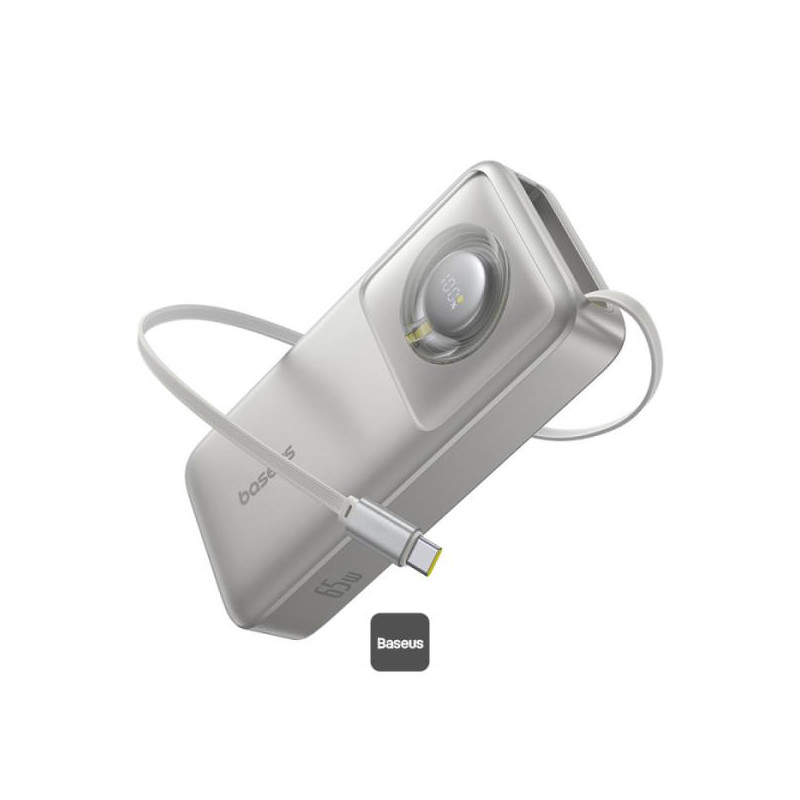 Powerbanka Baseus FREE2PULL 20000mAh, 65W pro zařízení - šedá