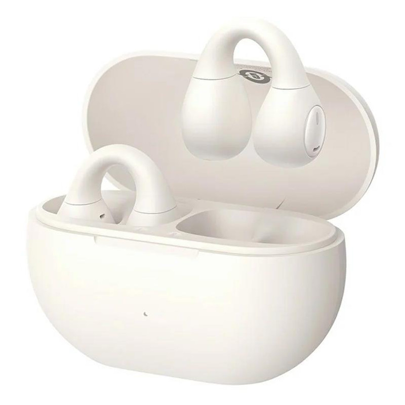 Sluchátka Baseus BASS 15 CLIP Open Ear pro telefon - bílá