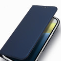 Pouzdro Dux Ducis Skin Pro pro iPhone 16 s flipovým krytem a slotem na kartu - modré