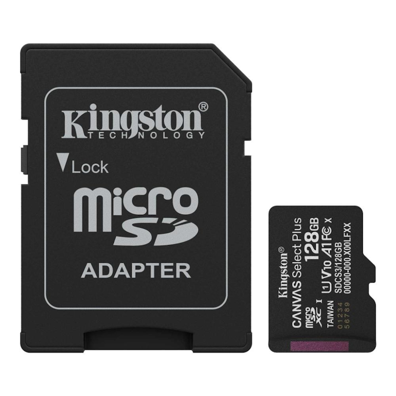 Paměťová karta Kingston CANVAS SELECT PLUS 128GB microSDXC pro zařízení - s adaptérem
