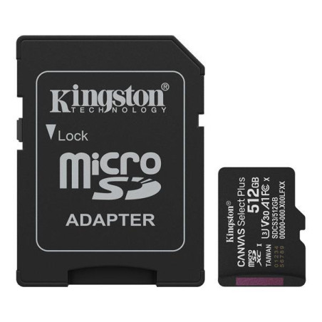 Kingston 512GB Canvas Select Plus microSDXC (Gen3) s adaptérem