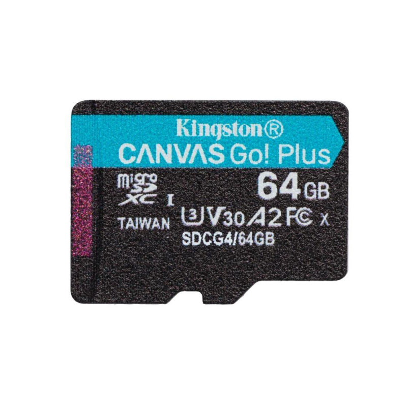 Paměťová karta Kingston Canvas Go Plus Gen4 64GB pro zařízení s microSDXC - s adaptérem