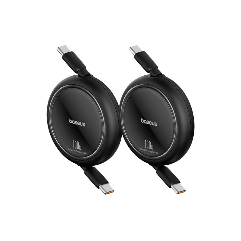 Kabel Baseus Free2Pull USB-C/USB-C s nastavitelnou délkou až 2m 100W pro nabíjení - černý