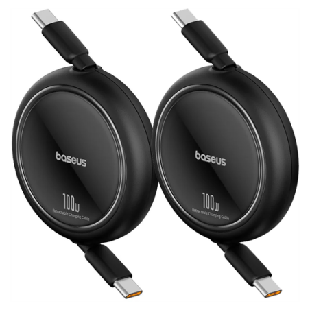 Kabel Baseus Free2Pull USB-C/USB-C 100W až 2m černý