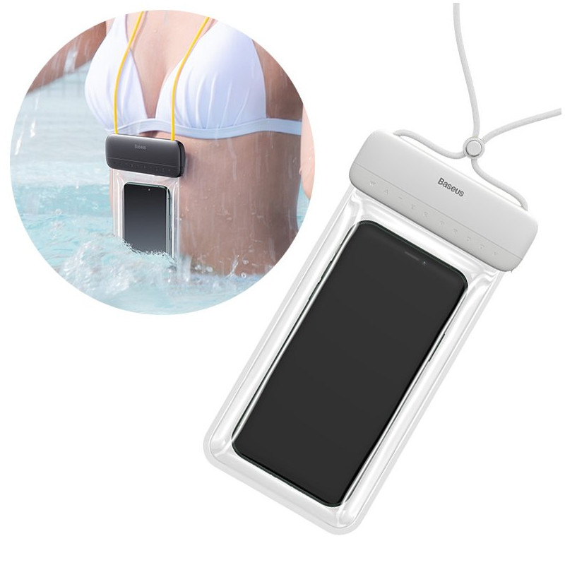 BASEUS ACFSD-D02 Vodotěsné IPX8 pouzdro pro mobilní telefon až 7,2", šedé