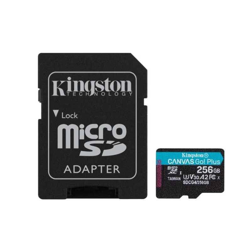Paměťová karta Kingston 256GB CANVAS GO PLUS Gen4 pro microSDXC - černá