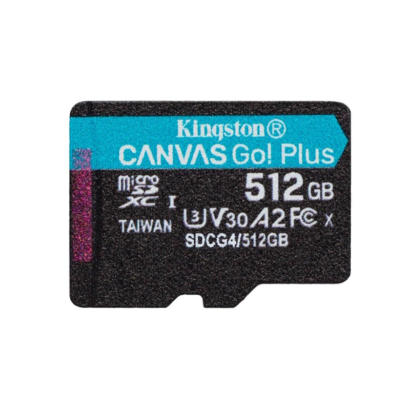 Paměťová karta Kingston CANVAS GO PLUS 512GB microSDXC pro zařízení - s adaptérem (A2/V30)