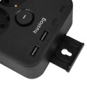 Nabíjecí stanice Huslog 15W – 2× zásuvka, USB – černá