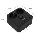 Nabíjecí stanice Huslog 15W – 2× zásuvka, USB – černá