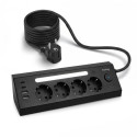 Nabíjecí stanice Huslog 15W (4× Schuko) - černá