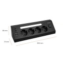 Nabíjecí stanice Huslog 15W (4× Schuko) - černá