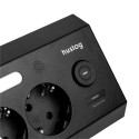 Nabíjecí stanice Huslog 15W (4× Schuko) - černá