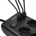 Nabíjecí stanice Huslog 15W 6x zásuvka + USB-C/A - černá
