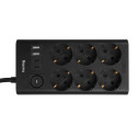 Nabíjecí stanice Huslog 15W 6x zásuvka + USB-C/A - černá