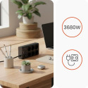 Nabíjecí stanice Huslog 15W 6x zásuvka + USB-C/A - černá
