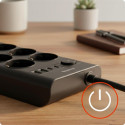 Nabíjecí stanice Huslog 15W 6x zásuvka + USB-C/A - černá