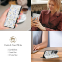 Pouzdro s klopou Tech‑Protect Wallet pro Apple iPhone 16e – jarní květiny