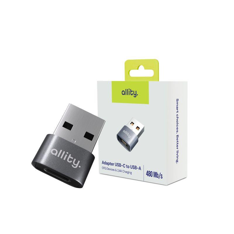 Nabíječka Allity ABA-101 pro OTG USB-C/USB šedý