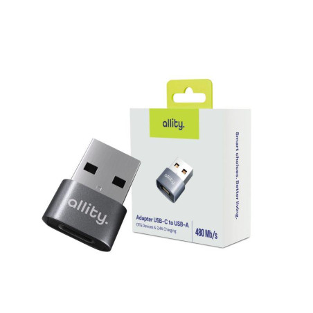 Nabíječka Allity ABA-101 USB-C/USB šedý