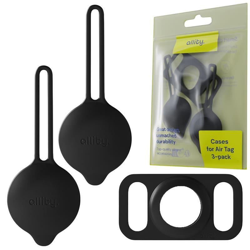 Pouzdro Allity ASA-300 pro Apple AirTag - černé (balení po 3 ks)