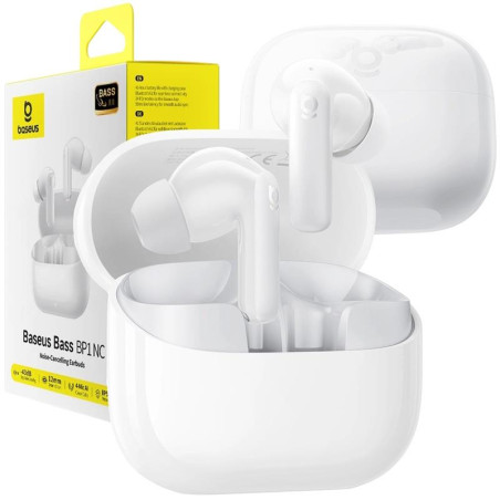 Sluchátka Baseus BASS BP1 NC Bluetooth - bílá