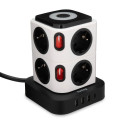 Nabíjecí stanice Huslog 15W 8x zásuvka + USB - bílá